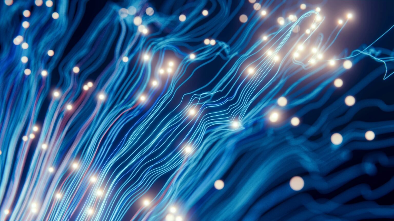 Glowing network of data connections